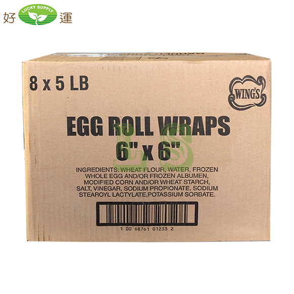 Wing's 6x6 Egg Roll Wrap (8x5LB)
