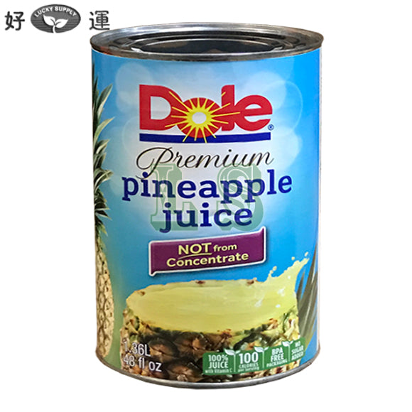 菠萝汁 Dole Pineapple Juice (12x48oz./1.36L)