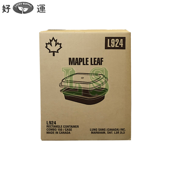 Maple Leaf L924 24oz Rectangular Microwavable Container with Lid - 150/Case  #3125