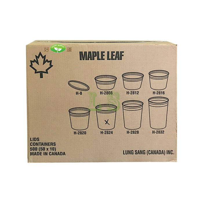 Maple Leaf H-2824 24oz Clear soup Containers (500's) #3725