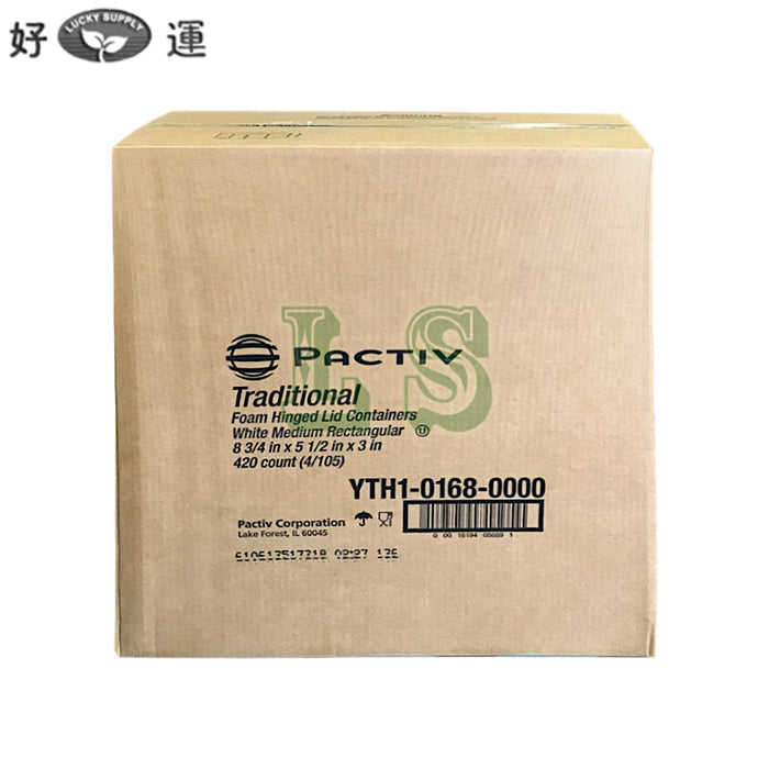 Pactiv YTH1-0168, Traditional Hinged Foam Container (420's) *