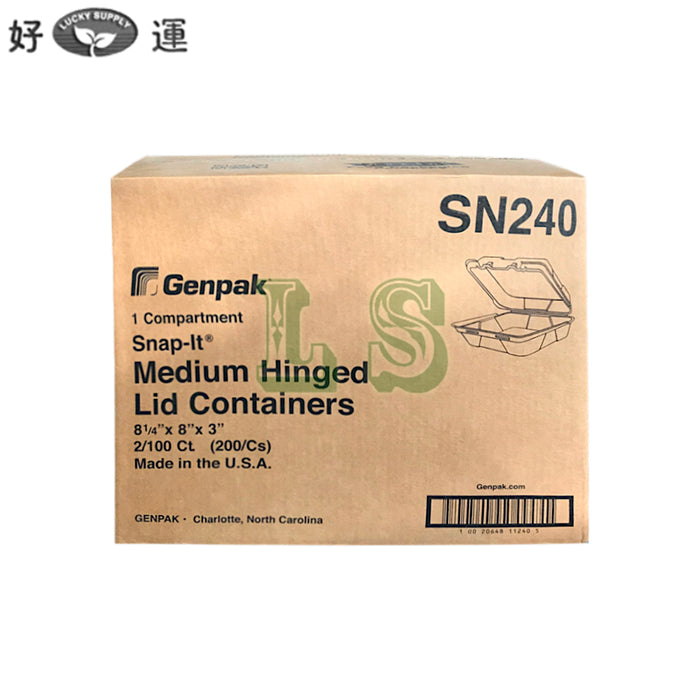 Genpak SN240, Medium Snap-It Foam Hinged Container (200's) *