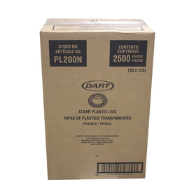Dart PL200N Clear Plastic Flat Lid, 2500 CT