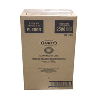 Dart PL200N Clear Plastic Flat Lid, 2500 CT