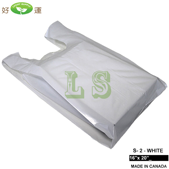 S-2 White T-Shirt Bag 16'x20' 15LB/CS  #4273