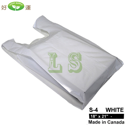 S-4 White T-Shirt Bag 18'x21' 17LB/CS  #4275