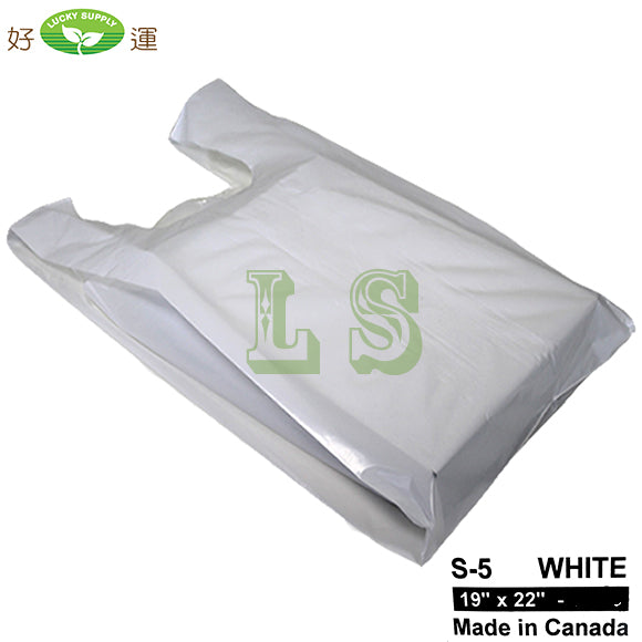 S-5 White T-Shirt Bag 19'x22' CS  #4276