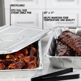 Pactiv Y112045 Full-Size Aluminum Flat Lid, 80 CT
