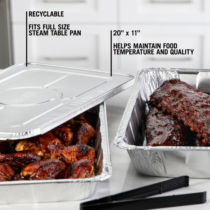 Pactiv Y112045 Full-Size Aluminum Flat Lid, 80 CT
