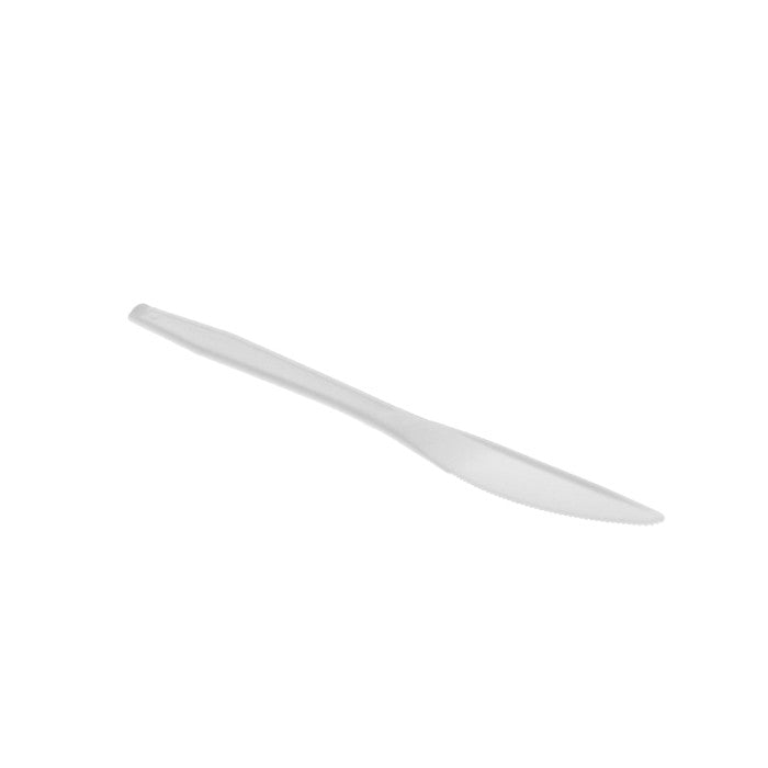 Pactiv YMWKW, Medium Weight White Plastic Knife (1000's) *