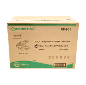 Ecomates RP-901 Large Hinged Lid Containers, Case (150's)