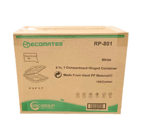 Ecomates RP-801 Large Hinged Lid Containers, Case (150 Counts)