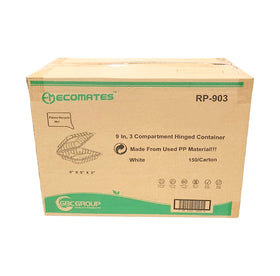 Ecomates RP-903 Large Hinged Containers 3 Compartment, Case (150 Counts)