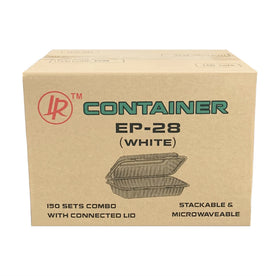 LR EP-28 White Hinge Container Combo, Case (150 SETS)