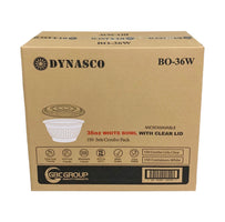 Dynasco BO-36W 36oz. White Bowl Combo, Case (150 SETS)