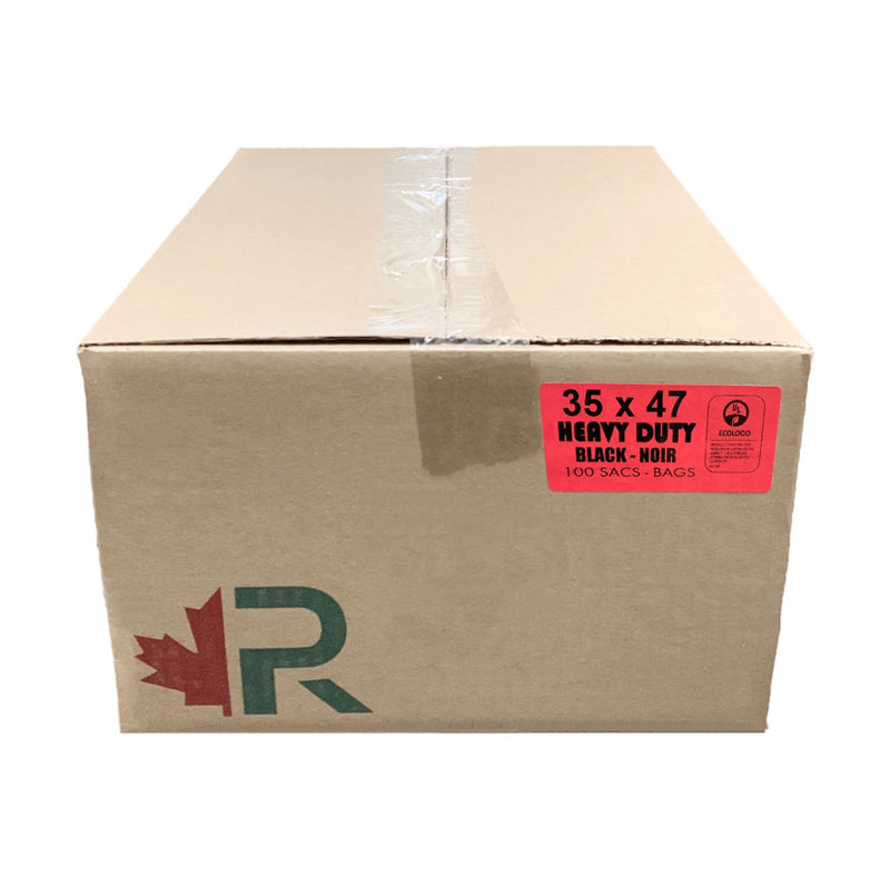 R 35x47 Heavy Duty Black Garbage Bag, 100 Counts