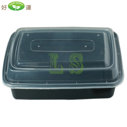 JF-58 58oz Rectangular Microwavable Container with Lid - 150/Case